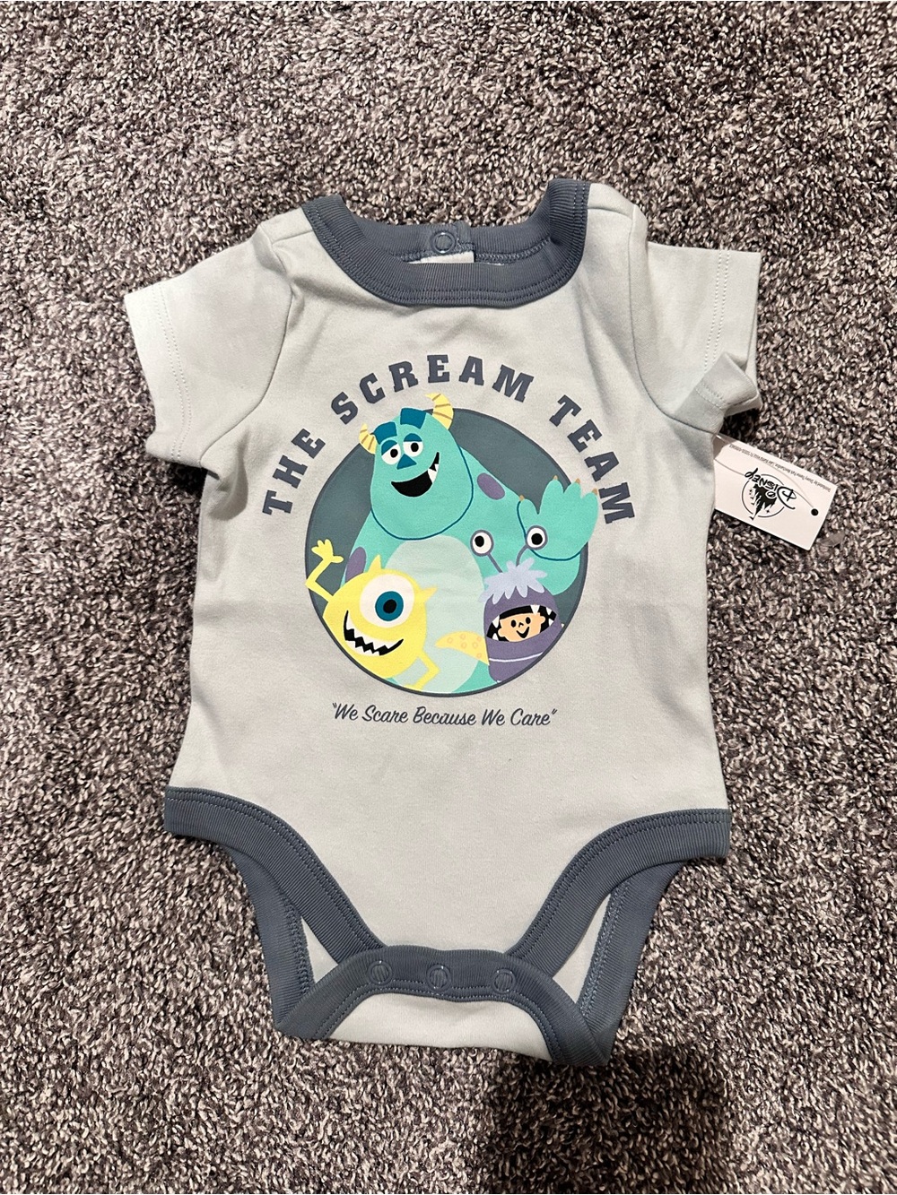 Disney Monsters Inc. 'The Scream Team' Baby One-Piece size 0-3mn NEW